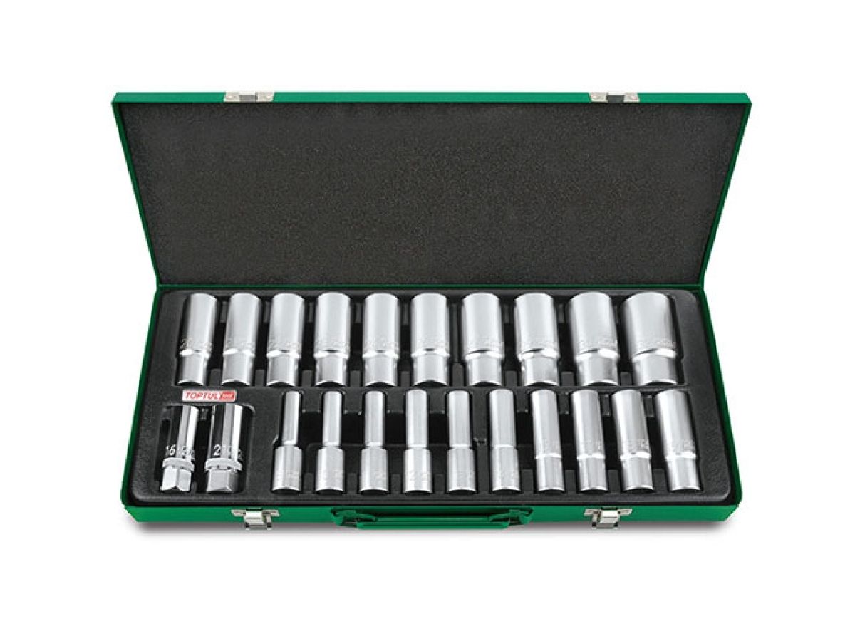 Набор головок 1/2" 6 граней 22 предмета TOPTUL (GAAD2202)