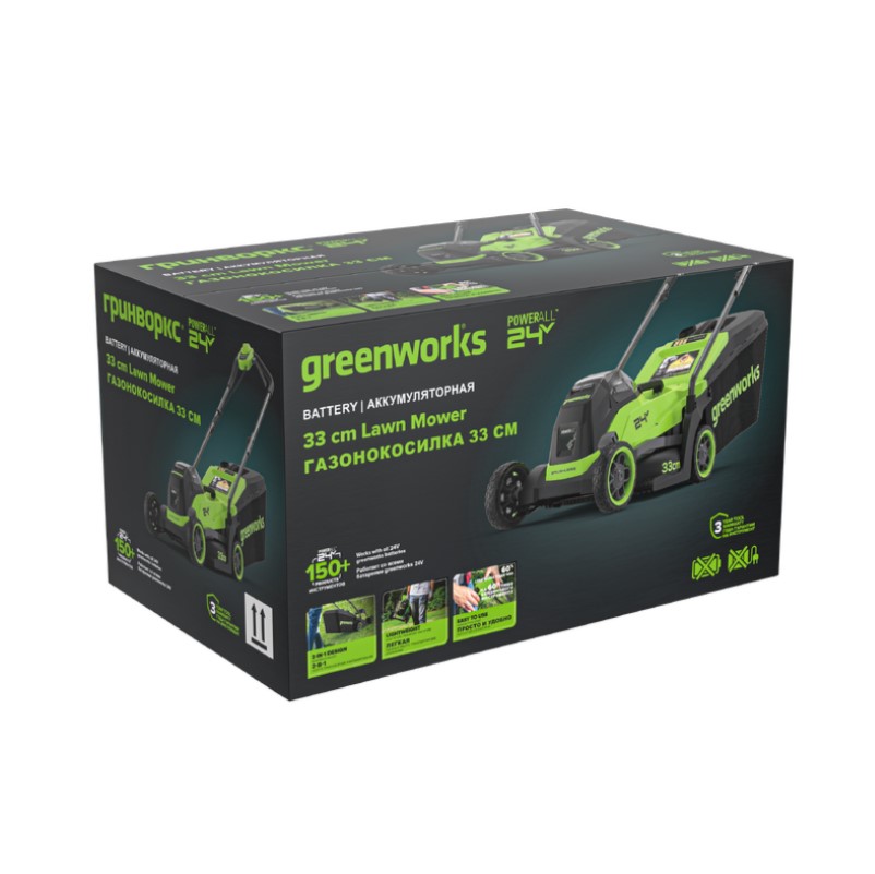 Аккумуляторная газонокосилка Greenworks GD24LM331 (без АКБ и ЗУ)