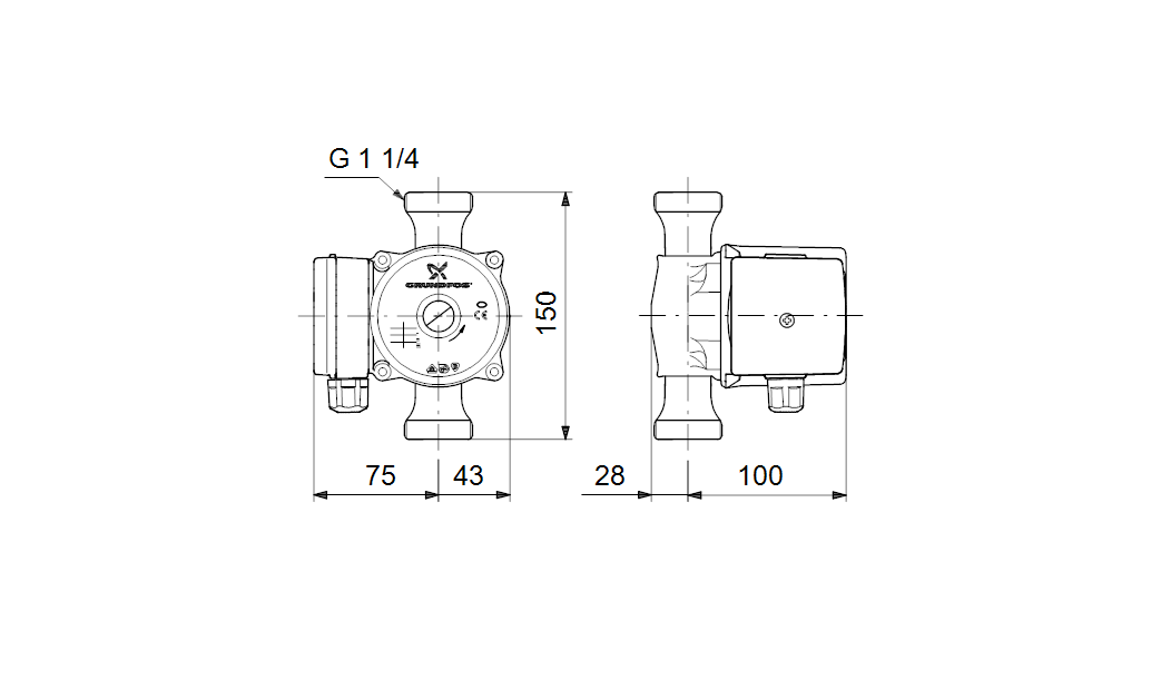 Циркуляционный насос Grundfos UP 20-15 N (59641500)