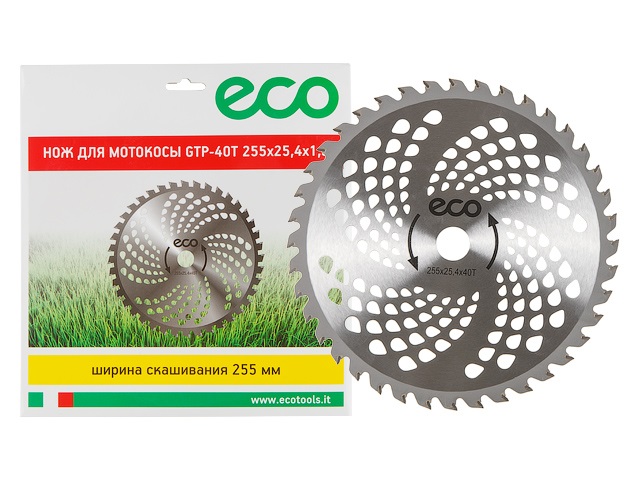Нож для мотокосы 40 зуб. 255х1.3х25.4 мм ECO (твердоспл.)