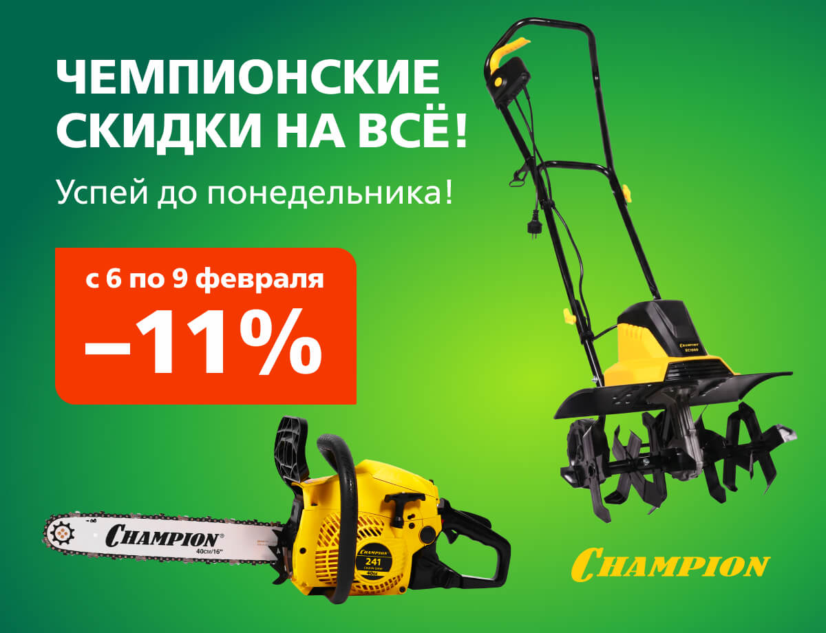 -11% на технику Champion