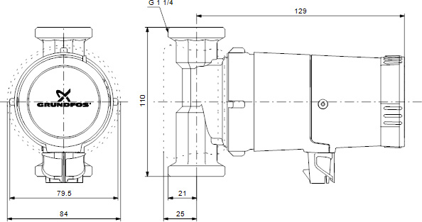 Циркуляционный насос Grundfos UP 20-14 BXA PM (97916749)