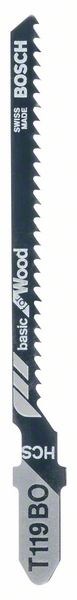 Пилка по дереву для лобзика  Bosch Basic for Wood T 119 BO 83 мм 5 шт