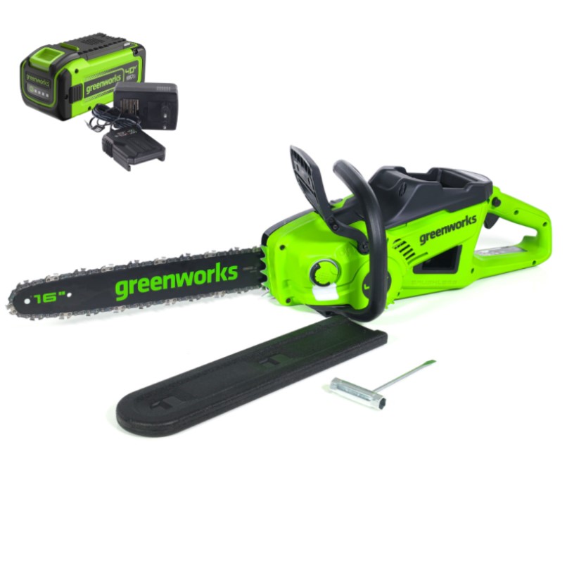 Пила цепная аккумуляторная GREENWORKS GD40CS20XK8 40В (АКБ 8Ач + ЗУ)