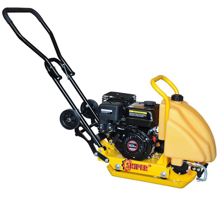 Виброплита SKIPER С60 (LC160F, 5.5л.с., плит 53х37см., 11кН, 25м/мин, бак/воды, рез. коврик, колёса)