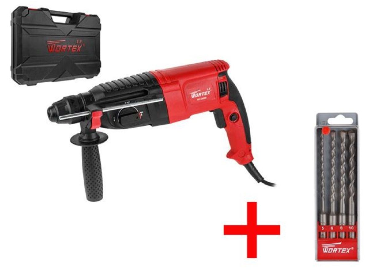 Перфоратор WORTEX LX RH 2628 в чемодане + Акция (набор буров)