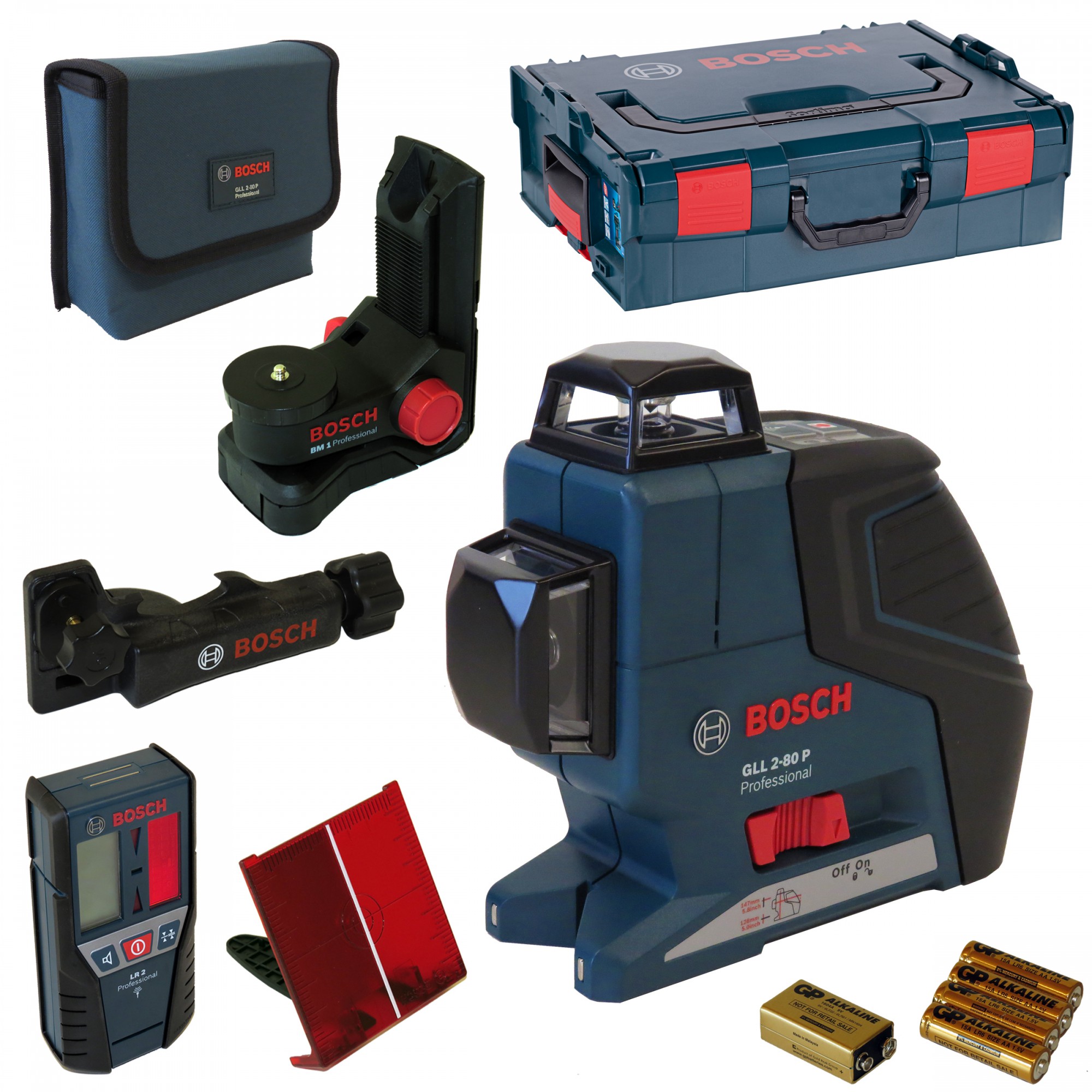 Лазерный нивелир Bosch GLL2-80 P+BM1+LR2