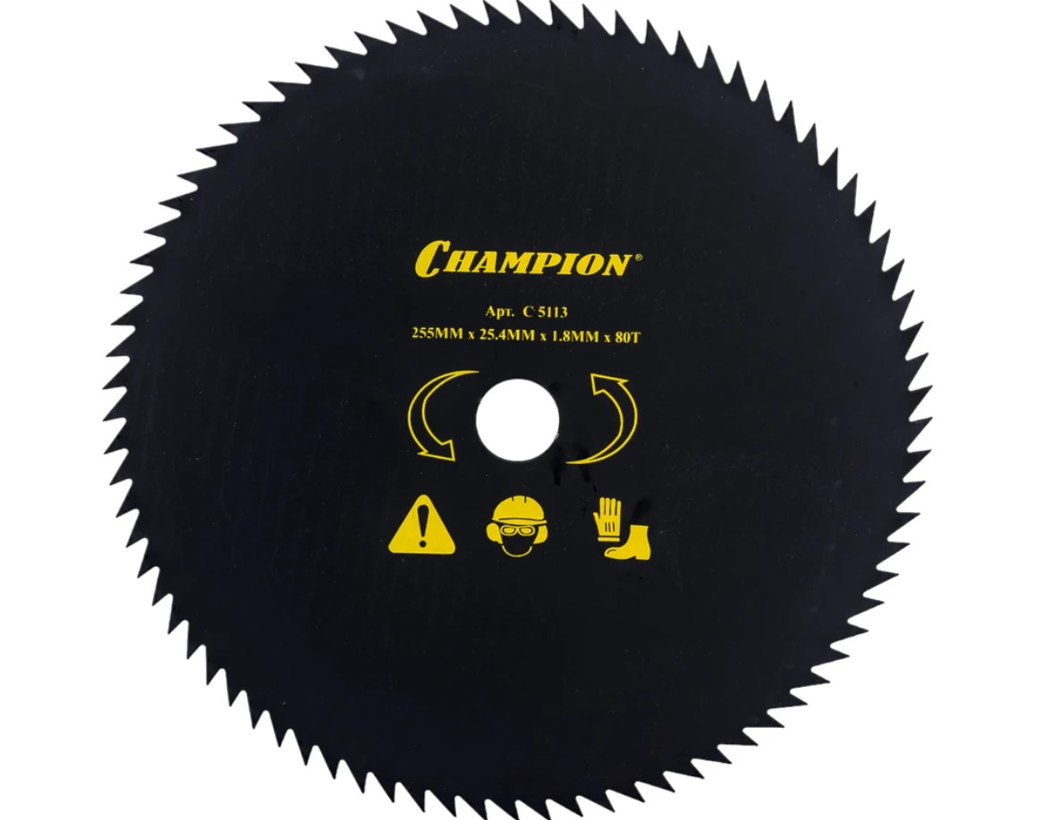 Нож с остроугольными зубцами (255х25.4 мм; 80Т) Champion C5113