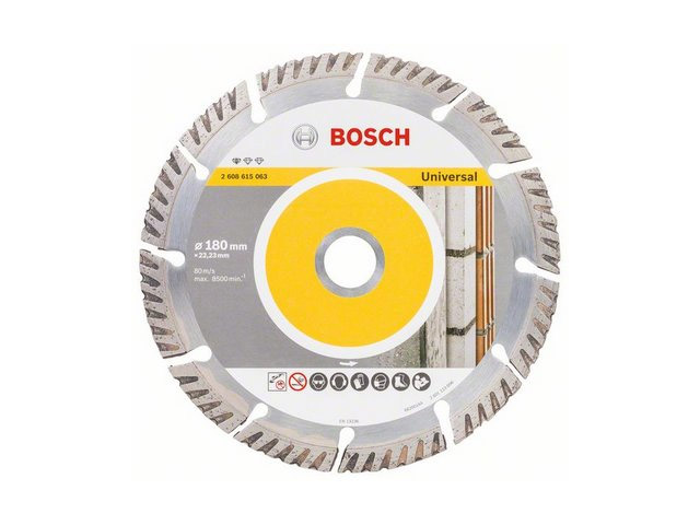 Алмазный круг 180х22 мм универс. сегмент. STANDARD FOR UNIVERSAL BOSCH (сухая резка)