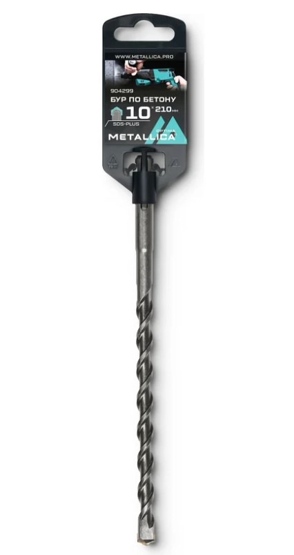 Бур по бетону SDS-plus METALLICA Optima 10х210/150 мм, напайка с центром, 2 спирали