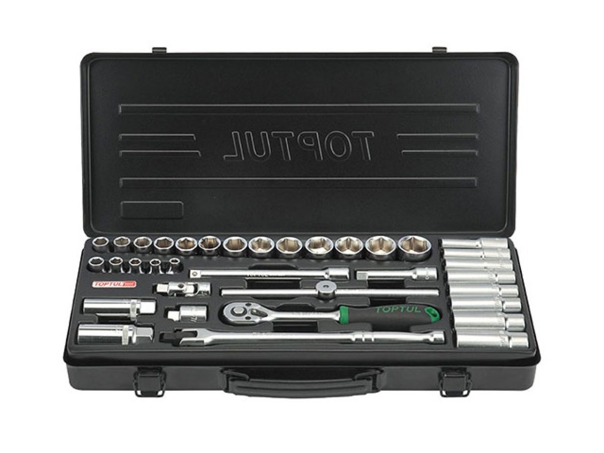 Набор головок 3/8" 6-24мм 6 граней 35 предметов TOPTUL (GBB3514)