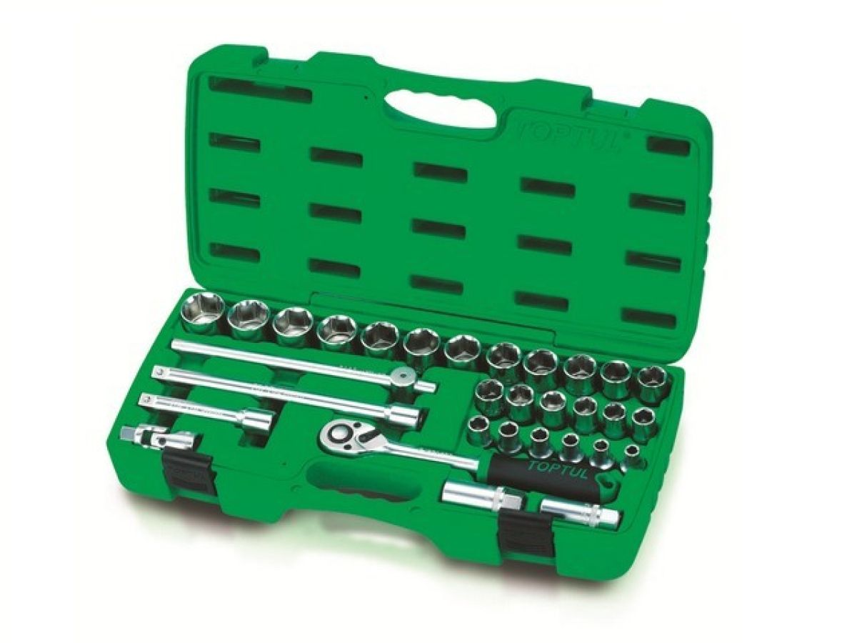 Набор головок 1/2" 8-32мм 31предм. 6гран. TOPTUL (GAAI3104)