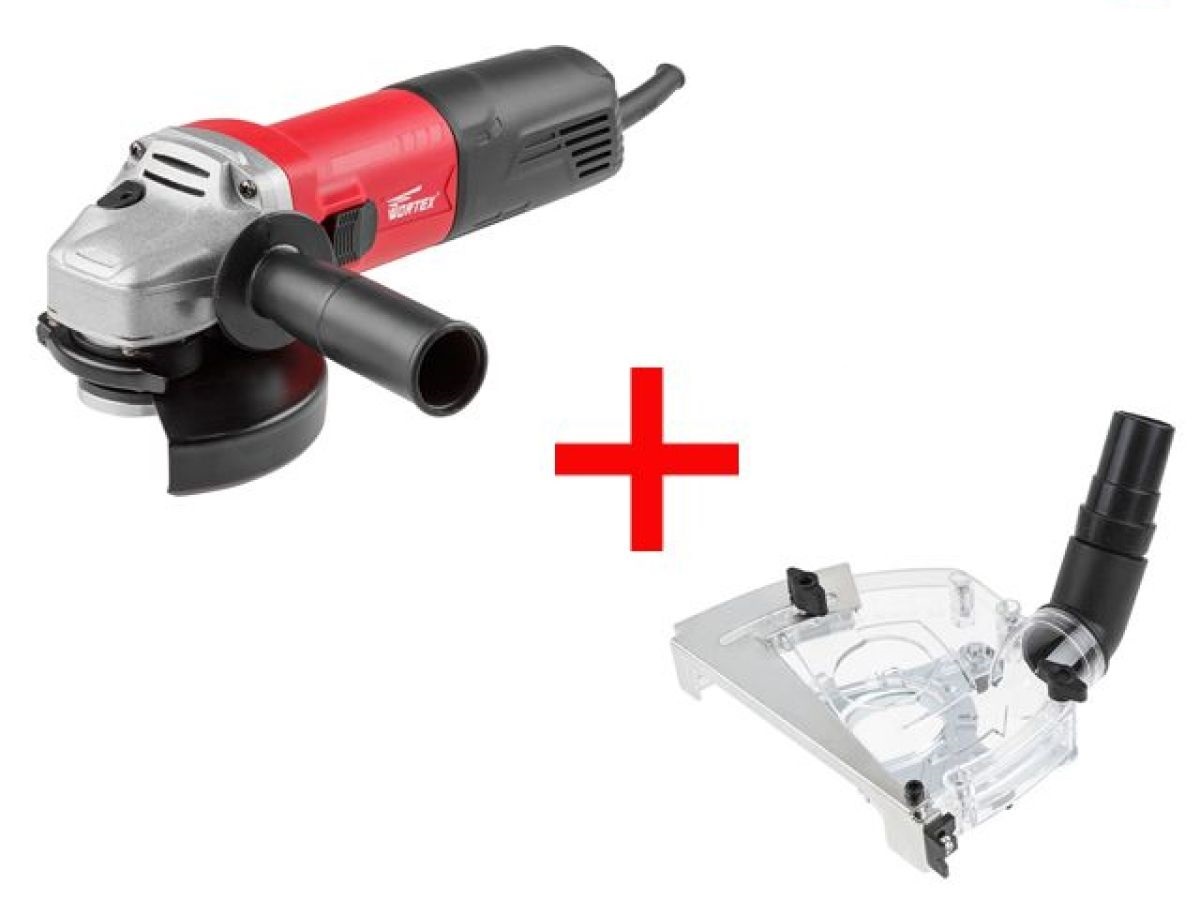 Одноручная углошлифмашина WORTEX AG 1210-1 в кор. + вытяжной кожух