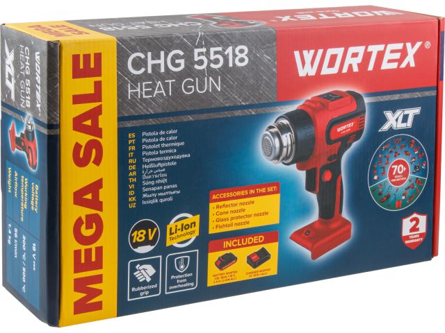 Аккум. термовоздуходувка WORTEX CHG 5518 в кор. ALL1 XLT SET