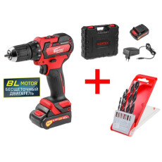 Аккумуляторная дрель-шуруповерт WORTEX BD 1215-1 DLi в чем. + набор сверл
