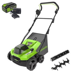Аэратор-скарификатор аккумуляторный GREENWORKS GD40SC38IIK4