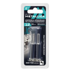 Коронки алмазные METALLICA Optima 12x55 мм, #80, по стеклу, плитке, 2 шт.