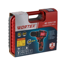 Аккумуляторная дрель-шуруповерт WORTEX LX BD 1213-1 Dli в чем. (2 АКБ 2Ач + ЗУ)