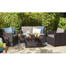 Столик-сундук Keter Arica rattan storage table (Арика раттан), коричневый