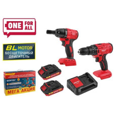 Набор аккум. инструмента WORTEX шуруповерт + гайковерт SET ALL1 XLT
