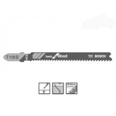 Пилка по дереву для лобзика  Bosch Basic for Wood T 119 B 92 мм 3 шт.