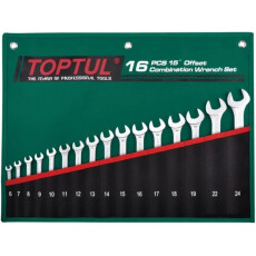 Набор ключей комбинированных 6-24 мм 15° Pro-Line 16шт. в сумке TOPTUL (GRAW1601)