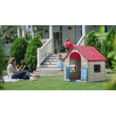 Детский Игровой Домик Keter FOLDABLE PLAY HOUSE Curver Ma., беж/красн крыша