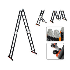Лестница алюм. многофункц. 4х6 ступ.(332см/690см) 17кг BLACK LINE STARTUL (ST9930-06)