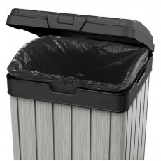 Контейнер для мусора уличный ROCKFORD BIN 125L, черный/серый