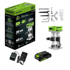 Фрезер аккумуляторный Greenworks G24RO 24В (АКБ 2Ач +ЗУ)