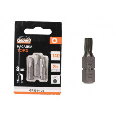 Насадка TORX T40 25мм  3шт GEPARD (GP3514-25) (бита звездочка шестилучевая звезда сталь S2  магнитная)