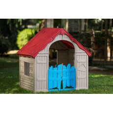 Детский Игровой Домик Keter FOLDABLE PLAY HOUSE Curver Ma., беж/красн крыша