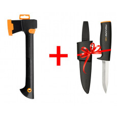 Топор универсальный Fiskars Solid + Нож общего назначения Fiskars