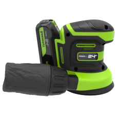 Эксцентриковая шлифмашина Greenworks OS325K2 24V (АКБ 2Ач + ЗУ)