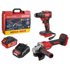 Набор аккум. инструмента WORTEX (дрель-шуруповерт BD 2025 DLi + УШМ LX CAG 1812-1 E + АКБ 4А*ч + ЗУ 2 А)