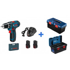 Аккумуляторная дрель-шуруповерт Bosch GSR 12V-15 Professional в чемодане + Toolbox Pro