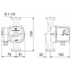 Циркуляционный насос Grundfos UPS 25-60 130 (96281476)