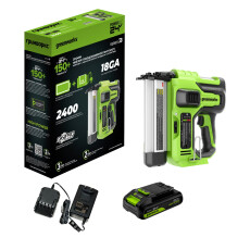 Аккумуляторный гвоздезабиватель Greenworks GD24BN 24В (АКБ 2Ач + ЗУ)