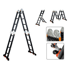 Лестница алюм. многофункц. 4х4 ступ.(229см/465см) 13,8кг BLACK LINE STARTUL (ST9930-04)