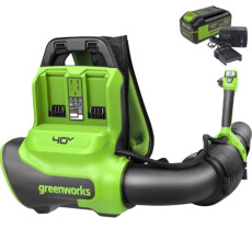 Воздуходув аккумуляторный ранцевый Greenworks GD40BPG2K4 (АКБ 4Ач + ЗУ)