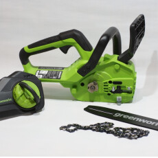 Пила цепная аккумуляторная Greenworks G24CS25K8 24В (АКБ 8Ач + ЗУ)