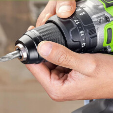 Аккумуляторная ударная дрель-шуруповерт Greenworks GD24DD140 24В (2 АКБ 4Ач + ЗУ)