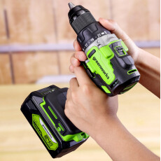 Аккумуляторная дрель-шуруповерт Greenworks GD24DD90 24В (АКБ 4Ач + ЗУ)