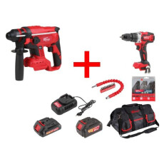 Набор аккумуляторного инструмента WORTEX (перфоратор, дрель-шуруповерт, 2 АКБ, ЗУ, набор сверл, набор бит, сумка)