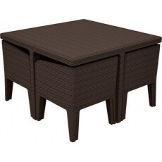 Набор уличной мебели (Стол, 4 кресла) Columbia dining set, коричневый