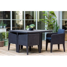 Набор уличной мебели (Стол, 4 кресла) Columbia dining set, коричневый
