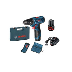 Аккумуляторная дрель-шуруповерт Bosch GSR 120-LI (2x2 А/ч) + набор бит + набор сверл