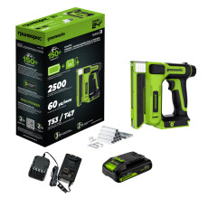 Степлер аккумуляторный Greenworks G24CS10 24В (АКБ 2Ач + ЗУ)
