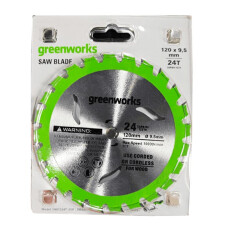 Диск пильный по дереву для циркулярной мини пилы Greenworks 120х9,5мм, 24T (2952507)