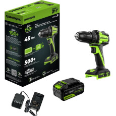 Аккумуляторная дрель-шуруповерт Greenworks DD345 24В (АКБ 4Ач + ЗУ)